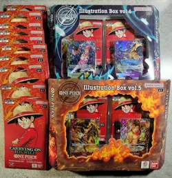 ONE PIECE OP-13 CARRYING ON HIS WILL + PRB-02 THE BEST ILLUSTRATION BOX/PACK LOT - Image 1
