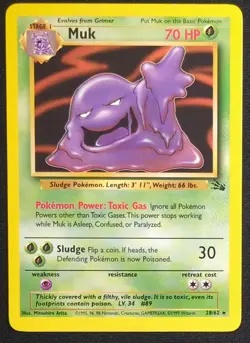 Muk Non Holo 28/62 Fossil Pokemon Card - Image 1