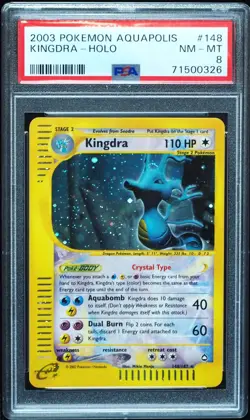 Crystal Kingdra 148 PSA 8 Aquapolis Pokemon Card - Image 1
