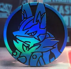 Pokemon Trading Card Game Lucario Mega Evolution Blue Coin Near Mint - Image 1