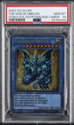 2024 YU-GI-OH! STAINLESS STEEL EGYPTIAN GOD CARDS THE GOD OF OBELISK PSA 10 - Image 1