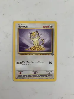Meowth 56/64 - Jungle Pokemon TCG Card 1999 WOTC Vintage- NM - Image 1