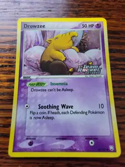 Drowzee 54/109 EX Team Rocket Returns Pokemon Card Reverse Holo Foil Rare LP - Image 1