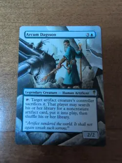 Arcum Dagsson Coldsnap Magic the Gathering Card Borderless Hand Painted - Image 1