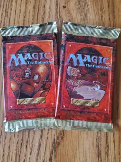 MAGIC THE GATHERING Lot of Two (2) 4TH EDITION Factory Sealed Booster Packs - Image 1