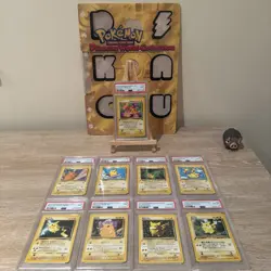 Pokemon Pikachu World Collection 2000 PSA 9 & 8 Full Graded Set + Binder - Image 1