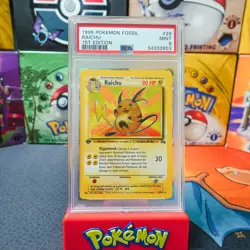 PSA 9 MINT 1999 Pokemon Raichu 1st Edition Fossil 29 - Image 1