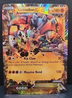 Pokemon TCG Groudon-EX 85/160 Primal Clash Holo LP - Image 1