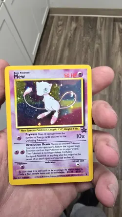 Mew ⭐ 9 Promo SWIRL Holo Wizards Black Star Promos 1999 Pokemon LP - Image 1