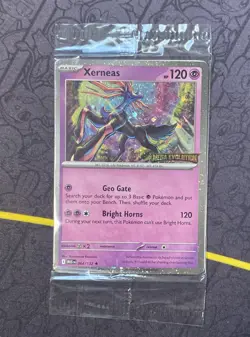 2025 Pokemon Mega Evolution - Xerneas 64/132 - Stamped Best Buy Promo - Sealed - Image 1