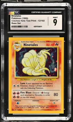 Nintales Cosmos Holo Test Print - 12/102 Base Set 1999 Pokemon - Image 1