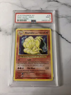 2016 POKEMON XY EVOLUTIONS #15 NINETALES-HOLO PSA 9 - Image 1