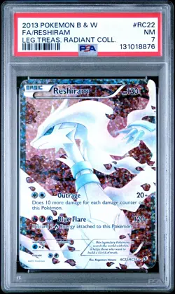 2013 Pokemon BW Legendary Treasures Radiant Collection Reshiram #RC22 PSA 7 - Image 1