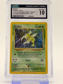 Pokemon 2023 Scyther 6/34, Venusaur & Lugia- Holo CGC Gem Mint 10 - Image 1
