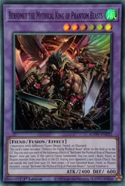 AGOV-EN032 BERFOMET THE MYTHICAL KING OF PHANTOM BEASTS SUPER RARE 1ST ED YuGiOh - Image 1