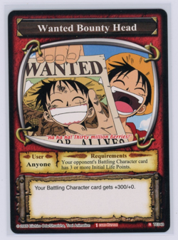 Monkey D. Luffy Vintage One Piece The Quest Begins Wanted Bounty Head 2005 NM - Image 1