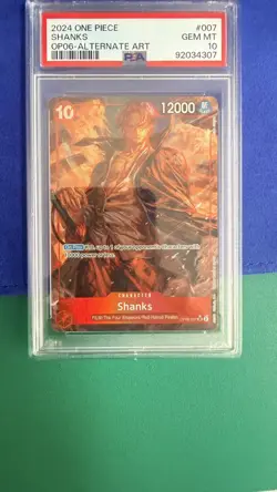 Shanks Alt. Art OP06-007 One Piece Wings of the Captain EN PSA 10 GEM MINT - Image 3
