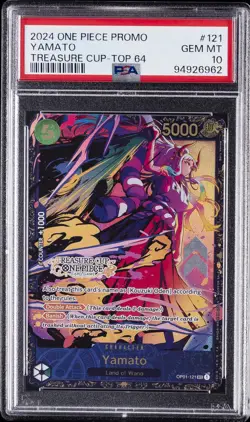 2024 ONE PIECE PROMOS TREASURE CUP-TOP 64 #121 YAMATO PSA 10 - Image 1