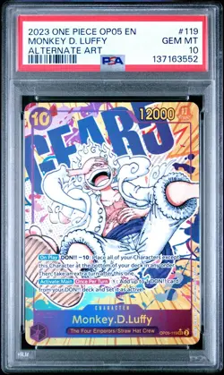 2023 ONE PIECE OP05 119 MONKEY D LUFFY GEAR 5 NIKA SEC ALT ART ENGLISH PSA 10 - Image 1