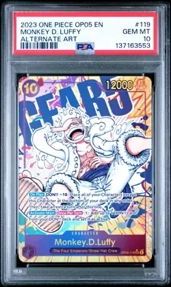 2023 ONE PIECE OP05 119 MONKEY D LUFFY GEAR 5 NIKA SEC ALT ART ENGLISH PSA 10 - Image 1
