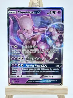 Mewtwo GX SM196 Ultra Rare Holo Black Star Promo Pokemon Card - Image 1