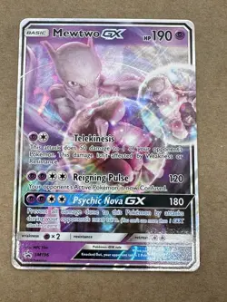 Mewtwo GX SM196 Ultra Rare Holo Black Star Promo Pokemon Card - Image 3
