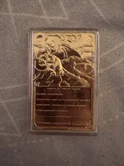 23K Gold Plated CHARIZARD Trading Card 1999 Burger King Pokemon Ball - Image 2