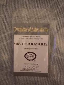 23K Gold Plated CHARIZARD Trading Card 1999 Burger King Pokemon Ball - Image 3