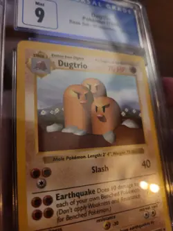 Pokemon Dugtrio Base Set 19/102 Shadowless CGC 9 Mint PSA Graded Card - Image 1