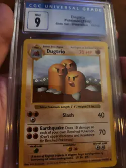 Pokemon Dugtrio Base Set 19/102 Shadowless CGC 9 Mint PSA Graded Card - Image 3