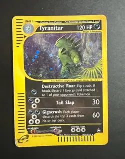Pokemon Card- Tyranitar-Aquapolis-Holo-H28/H32-Rare-NoCrystal-ENG-Very Played - Image 1