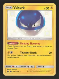 Voltorb SV13/SV94 Pokemon Hidden Fates Baby Shiny Holo Card - Image 1