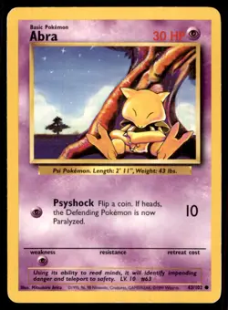 1999 Base Set Unlimited Abra Basic/Common #43 - Image 1