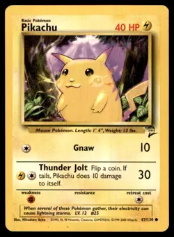 2000 Base Set 2 Pikachu Basic/Common #87 - Image 1