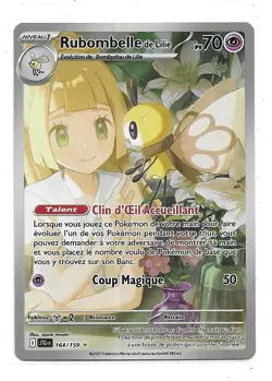 CARTE POKEMON RUBOMBELLE DE LILIE EX 164/159 70 PV ECARLATE ET VIOLET AVENTURES - Image 1