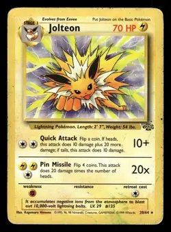 Jolteon 20/64 Rare Jungle Set Pokemon Card - Image 1