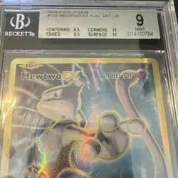 Pokemon TCG 2016 XY Evolutions Mewtwo EX Full Art 103/108 Beckett 9 - Image 2