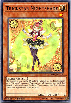 Trickstar Nightshade FLOD-EN006 Yu-Gi-Oh! Light Play 1st Edition - Image 1