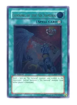 Heavily Played, English Yu Gi Oh Cunning of the Six Samurai - GLAS-EN061 - Ultim - Image 1