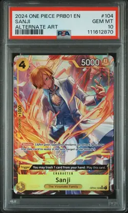 PSA 10 Sanji (OP04-104) (Alternate Art) Premium Booster -The Best Foil One Piece - Image 1