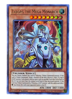 Yugioh Trading Card: Zaborg the Mega Monarch DUPO-EN079 Ultra Rare 1st Ed NM - Image 1