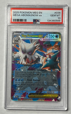 POKEMON CARD: Mega Abomasnow EX PSA Graded 10 Gem MT 2025 #036 - Image 1