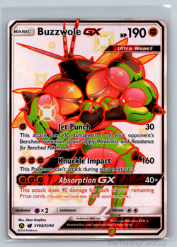 Buzzwole GX SV68/SV94 Hidden Fates Full Art Shiny Holo Rare Pokemon Card NM - Image 1