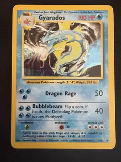 Gyarados 6/102 Base Set Unlimited Holo Rare Pokemon TCG Card Vintage WOTC - Image 2