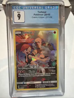 Pokemon TCG Torkoal Holo Secret Rare Card Sun & Moon Cosmic Eclipse 237/236 - Image 1