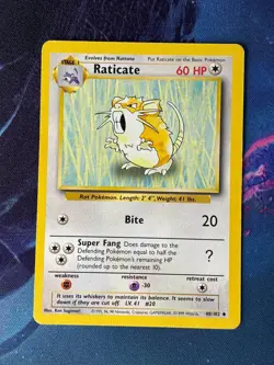 Raticate - Base Set - 40/102 - Uncommon - Vintage Pokemon Card - Image 1