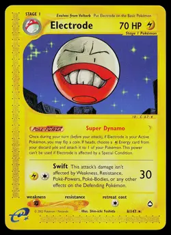 Pokemon Card - Electrode Aquapolis 8/147 Rare Non-Holo - Image 1