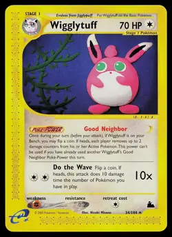 Pokemon Card - Wigglytuff Skyridge 34/144 Rare Non-Holo - Image 1
