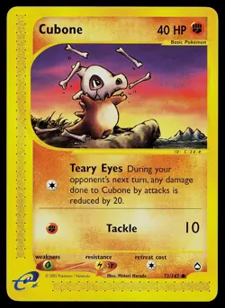Pokemon Card - Cubone Aquapolis 72/147 Common - Image 1