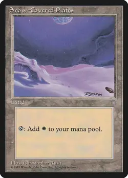 Snow-Covered Plains 1x MtG Ice Age ICE DAMAGED - Image 1